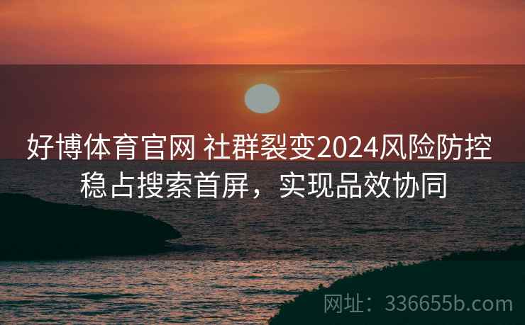 好博体育官网 社群裂变2024风险防控 稳占搜索首屏，实现品效协同