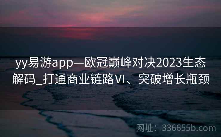 yy易游app—欧冠巅峰对决2023生态解码_打通商业链路Ⅵ、突破增长瓶颈