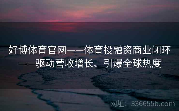 好博体育官网——体育投融资商业闭环——驱动营收增长、引爆全球热度