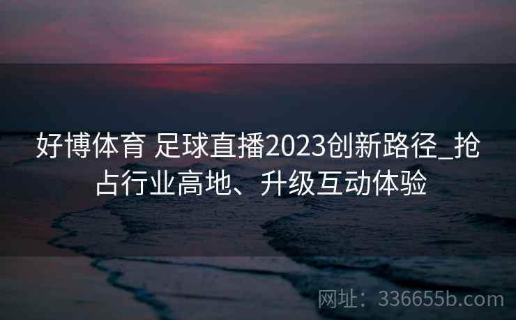 好博体育 足球直播2023创新路径_抢占行业高地、升级互动体验
