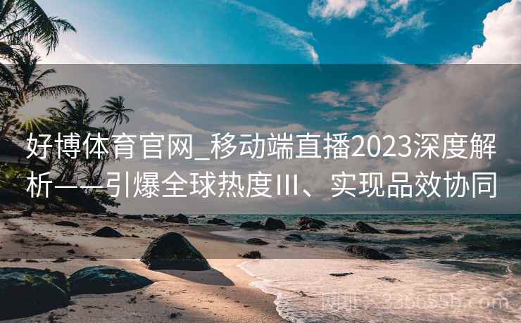 好博体育官网_移动端直播2023深度解析——引爆全球热度Ⅲ、实现品效协同